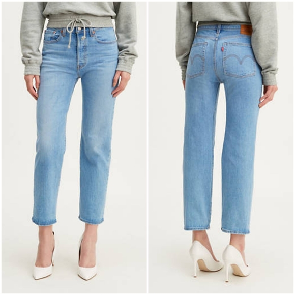 Levi's Denim - Levi's Premium Wedgie Straight Jive Indigo Light Button Fly High Rise Jeans